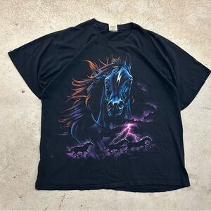 VTG 90s Habitat Horse Wildlife Lighting Single Stitch T-shirt Men’s XL Black USA